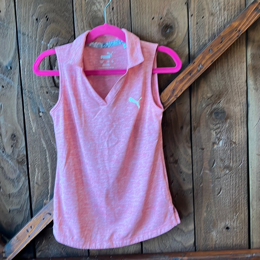 Girls Puma collar sleeveless shirt
